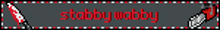 a sign that says stabby wabby in red