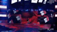 a wrestling match is being broadcast live on wwe