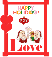 a christmas card that says happy holidays joy and love