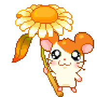 Sunflower Hamster Sticker - Sunflower Hamster Hamtaro Stickers
