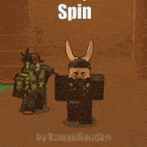 a screenshot of a video game that says spin by kawaii denden