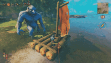 a screenshot of a video game shows a boat in the ocean