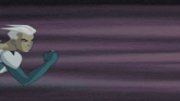 a group of cartoon characters are running down a street at night
