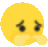 a yellow smiley face with tears coming out of it 's eyes .