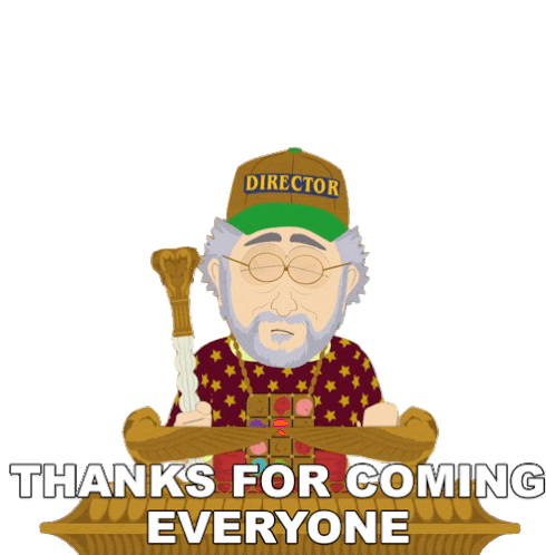 Thanks For Coming Everyone Steven Spielberg Sticker - Thanks For Coming Everyone Steven Spielberg South Park Stickers
