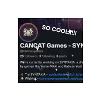 an advertisement for cancat games with a spider web on it