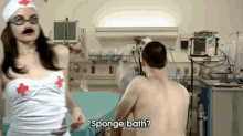 Casey Mckinnon As A Sexy Nurse Based On Jeffrey Combs' Character In House On Haunted Hill. GIF - Casey Nurse Sponge Bath GIFs
