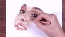 a drawing of a woman 's face with a pencil