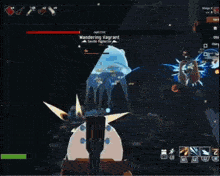 a screenshot of a video game shows a character fighting a monster called ordering vapours