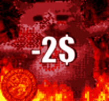 a red background with a dollar sign in the middle of it