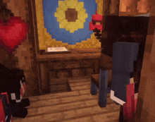 a minecraft screenshot of a room with a desk and chair