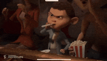 a horse and a lion are standing next to each other in a movie clip