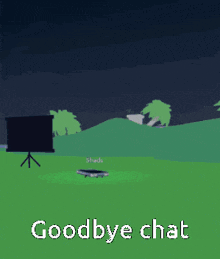 a cartoon drawing of a phone with the words goodbye chat written below it