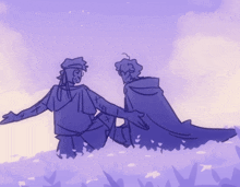 a drawing of two people sitting next to each other