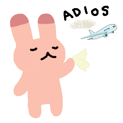 Pink Rabbit Sticker - Pink Rabbit Bye Stickers