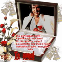 a picture of elvis presley is displayed in a box