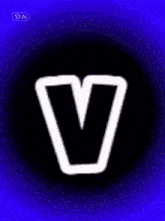 a purple background with a white letter v in the center