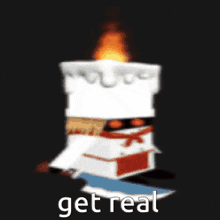 a picture of a candle with the words get real written below it