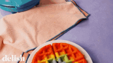 Rainbow Waffle GIF - Rainbow Waffle Delish GIFs