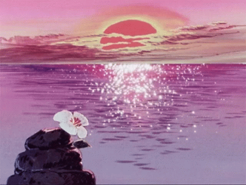Sunset Anime GIF - Sunset Anime Flower - Discover & Share GIFs