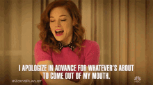 I Apologize In Advance For Whatevers About To Come Out Of My Mouth Jane Levy GIF - I Apologize In Advance For Whatevers About To Come Out Of My Mouth Jane Levy Zoey Clarke GIFs