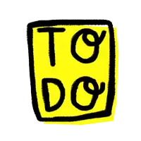 a yellow square with the words to do written inside of it
