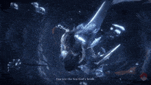 a man and a woman in a video game with the man saying you are the sea god 's bride