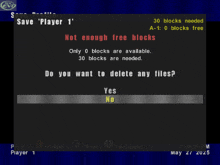a screen asking if you want to delete files