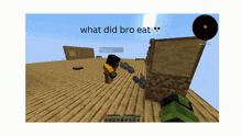 a screenshot of a video game with the words what did bro eat on the bottom