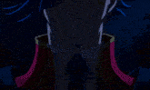 a close up of a person 's butt in a blue and red outfit
