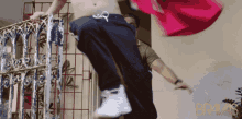 a man is jumping in the air with the word bp4as written on the bottom