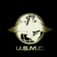 a u.s.m.c. logo with a globe in the middle of it