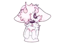 a drawing of a cat with pink hair