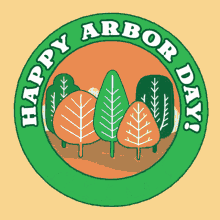 Happy Arbor Day Tree Hugging GIF