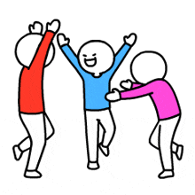 a group of people are dancing together in a cartoon .