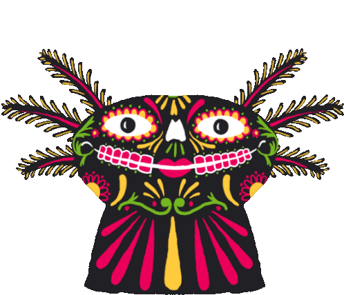 álvaro As A Day Of The Dead Skull Sticker - álvaro El Axolotl Tribal Zip Mouth Stickers