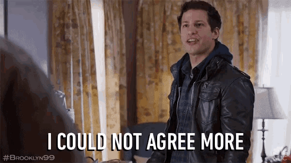 a man in a leather jacket says 