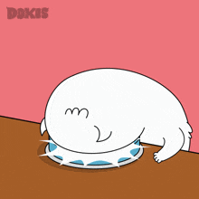 a cartoon drawing of a cat pressing a button that says wen