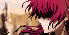 magi red hair anime flowing windy