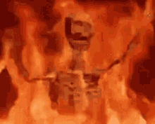 Skeleton Freaking Out GIF - Skeleton Freaking Out Fire GIFs
