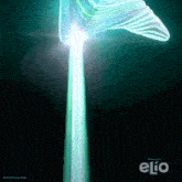 a poster for the movie elio shows a light coming out of the tail of a fish