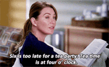 Greys Anatomy Meredith Grey GIF - Greys Anatomy Meredith Grey Six Is Too Late For A Tea Party GIFs