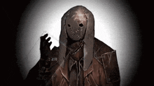 a drawing of a man with a bunny mask