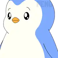 a penguin with its eyes closed and the words of course written below it