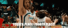 a basketball player with the word fourth place on the bottom