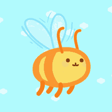 cute cartoon bees flying