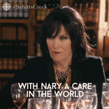 With Nary A Care In The World Moira Rose GIF - With Nary A Care In The World Moira Rose Moira GIFs