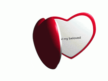 a heart shaped mirror says vdv my beloved on it