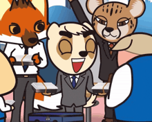 a group of cartoon characters including a cheetah and fox