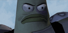 a close up of a cartoon character 's face with an angry look on his face